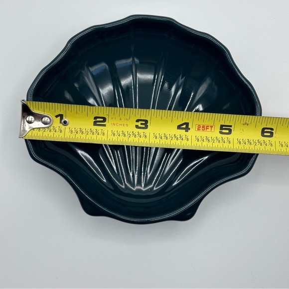 Pfaltzgraff Sea Shell Soap Dish Trinket Dish Key Tray Hunter Green 5 1/2 x 5" - Picture 6 of 8